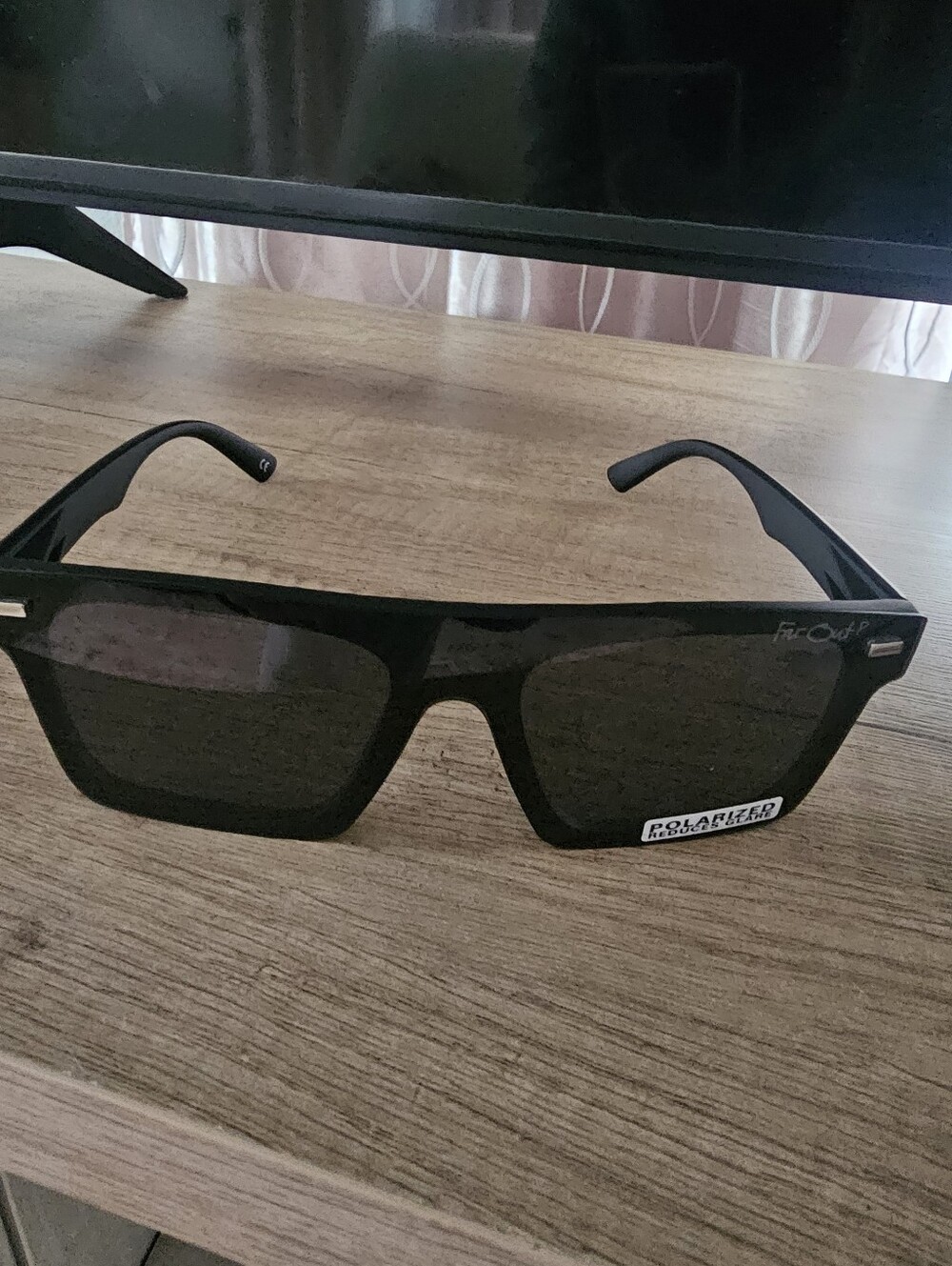 Matte Black Polarized Rectangle Sunglasses